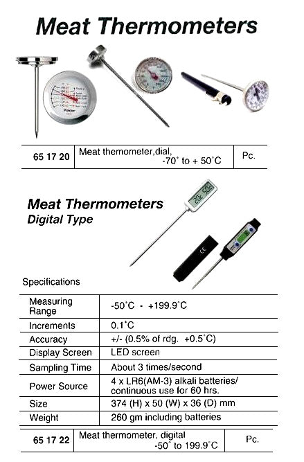 651722-THERMOMETER DIGITAL MEAT, -50 TO 199.9DEG.C