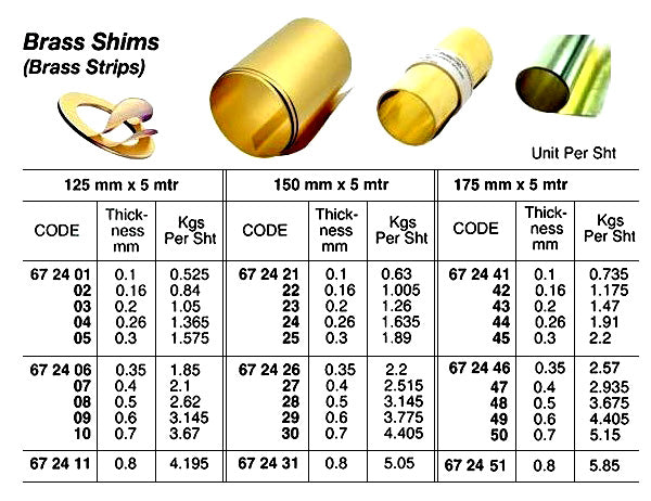 672421-BRASS SHIM 150MMX5MTRX0.1MM