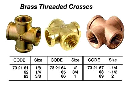 732163-CROSS BRASS 3/8 THREADED