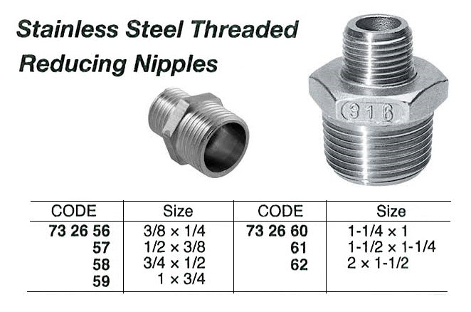 732662-NIPPLE REDUCING S.STEEL, 2? X 1-1/2?