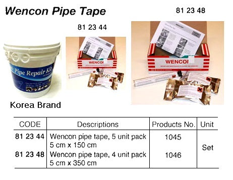 812344-WENCON PIPE TAPE QUICK CURE, #1045 5X150CM 5UNIT/SET