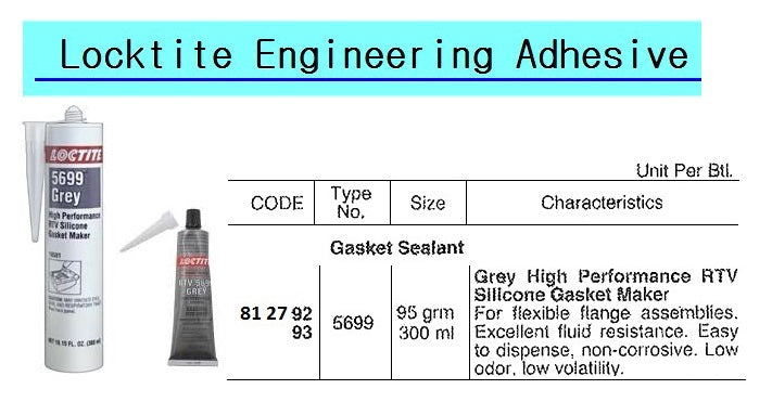 812792-GLUE FLANGE SEALANT LOCTITE, 5699 ULTRA GREY RTV 95GRM