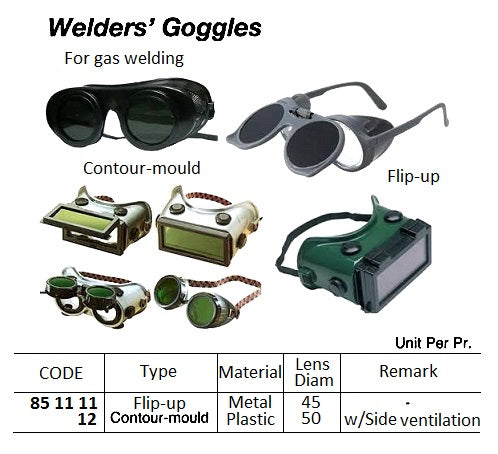 851111-GOGGLE WELDER METAL FLIP-UP, 45MM LENS DIAM