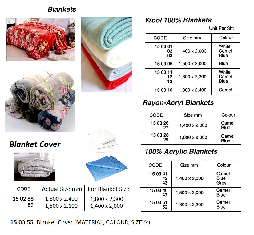 150311-BLANKET WOOL 100% 1800X2300MM, WHITE