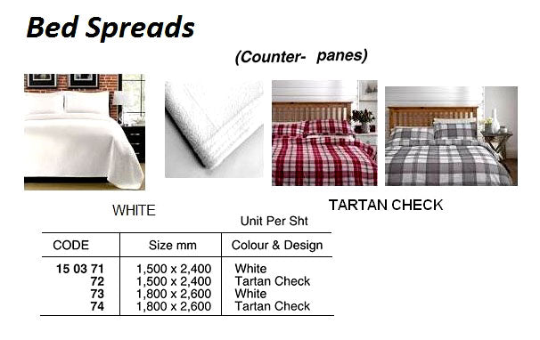 150371-BED SPREAD COTTON CHECK, 1500X2400MM