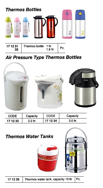 171234-Thermos bottle, air pressure type, 3.0ltr