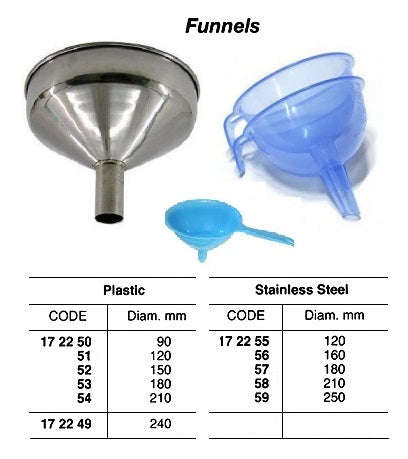 172257-FUNNEL STAINLESS STEEL, DIAM 180MM