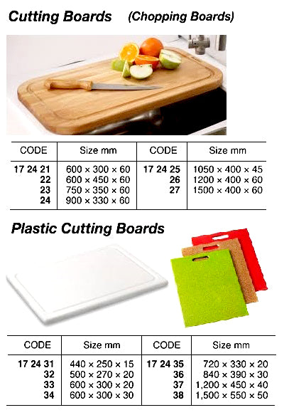 172431-CUTTING BOARD PLASTIC WHITE, 440X250X15MM