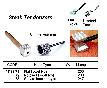 172873-STEAK TENDERIZER SQUARE HAMMER, 247MM OVERALL