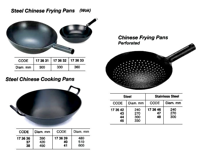 173631-FRYING PAN STEEL CHINESE, DIAM 300MM