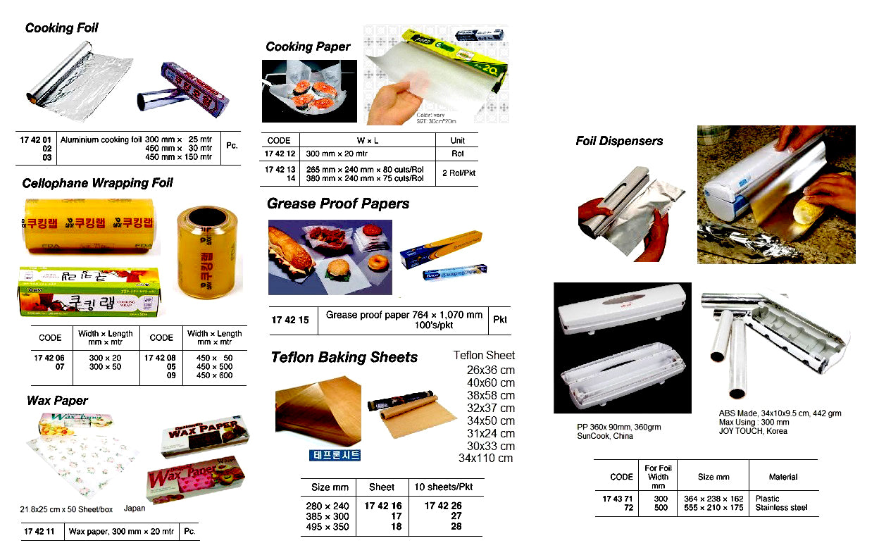 174201-COOKING FOIL ALUMINIUM, 300MMX20MTR