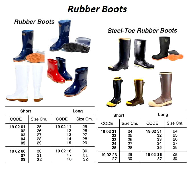 190233-BOOTS RUBBER WITH STEEL TOE, LONG 26CM