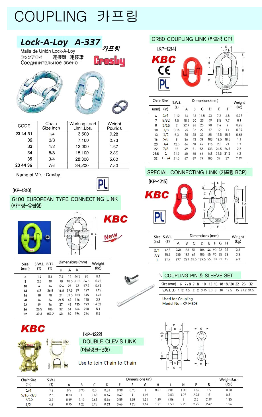 234431-LOCK CONNECTING FORGED ALLOY, STEEL CROSBY A-336 6-7MM