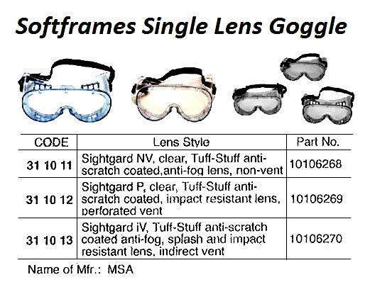 311012-Climax 539, Safety goggles, softframe, single lens, acetate, anti fog, VENTED, clear