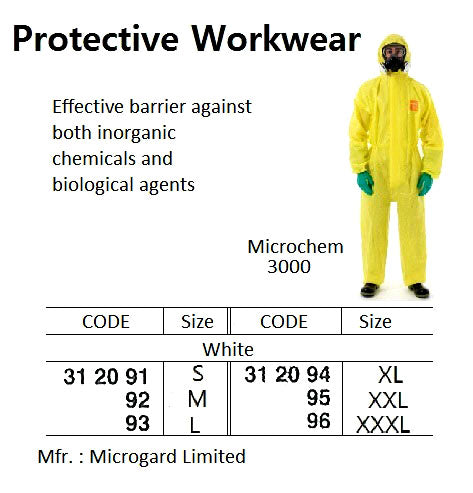 312094-WORKWEAR FLEX. 3 LAYER FABRIC, MICROCHEM 3000 YELLOW XL