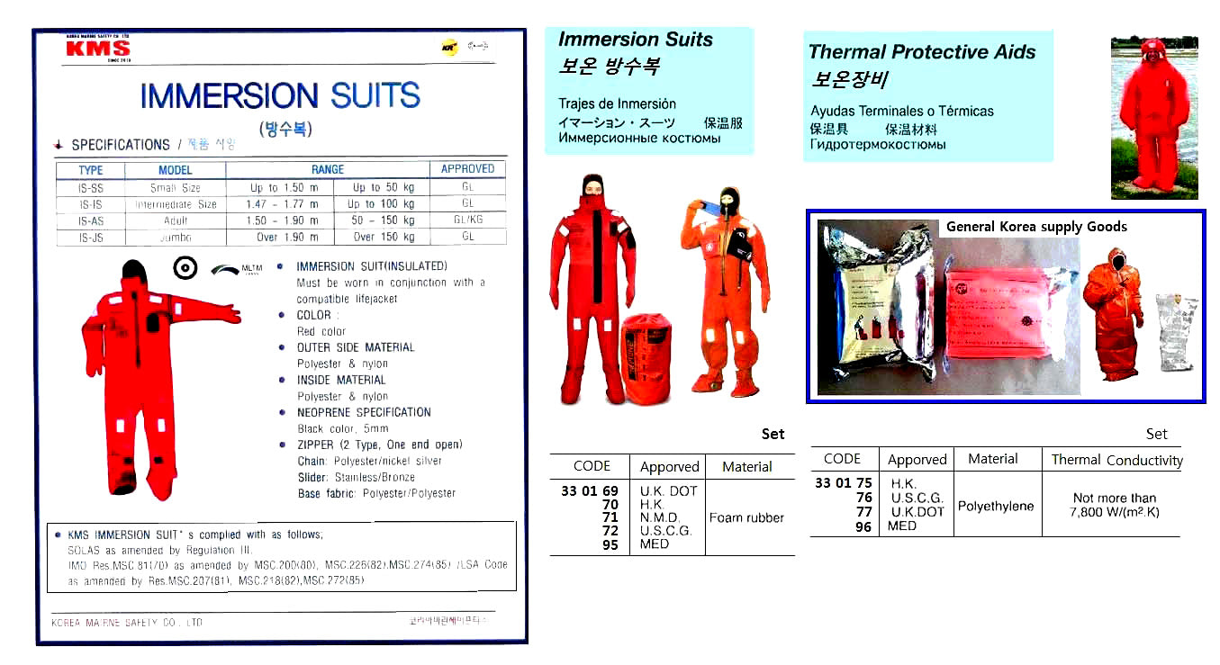 330172-IMMERSION SUITS BAYLEY, SOLAS/USCG APPROVED