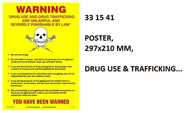 331541-POSTER DRUG USE & TRAFFICKING, 297X210MM