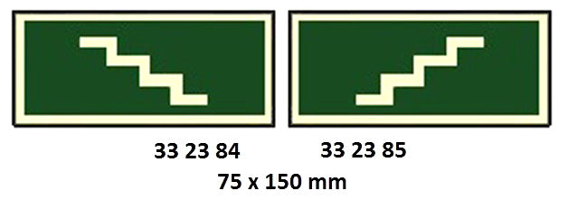 332384-SIGN FOR LLL STAIRS DOWN, 50X100MM 10?S/PKT