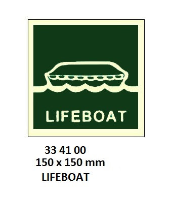 334100-SAFETY SIGN LIFEBOAT, 150X150MM (IMO)