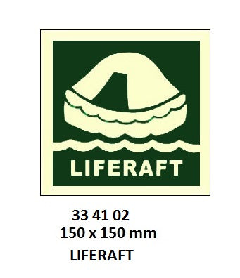 334102-SAFETY SIGN LIFERAFT, 150X150MM (IMO)