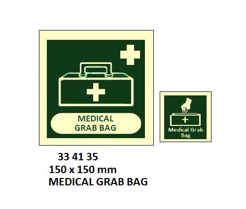 334135-SAFETY SIGN LSA MEDICAL GRAB, BAG 150X150MM