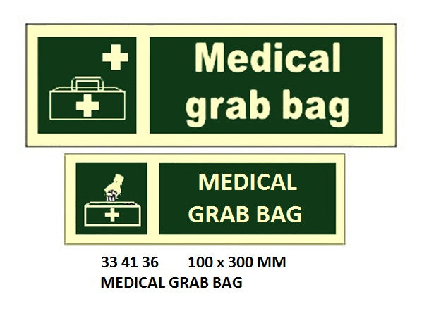 334136-LSA Sign 30x10cm medical grab bag (PL)