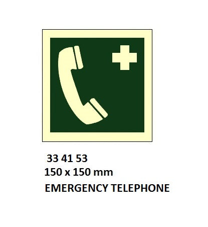 334153-SAFETY SIGN W/O TEXT EMERGENCY, TELEPHONE 150X150MM