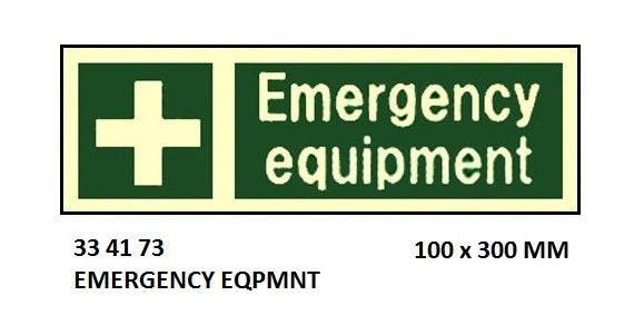 334173-SAFETY SIGN EMERGENCY EQPMNT, 100X300MM