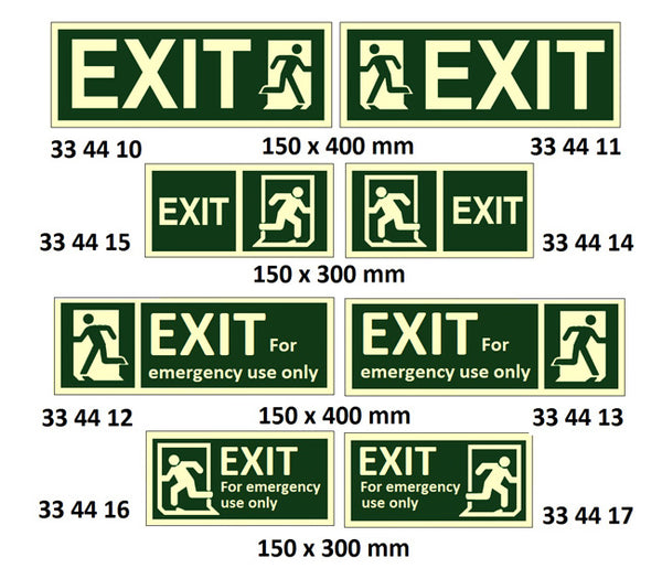 334416-Exit for emergency use only, running man, left, 15x15cm (PL)