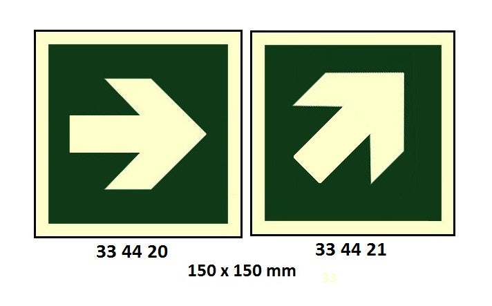 334421-SAFETY SIGN ARROW 45DEG UP, (R) (SIZE TO BE SPECIFIED)