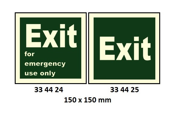 334424-SIGN EXIT FOR EMERGENCY USE, ONLY 150X150MM