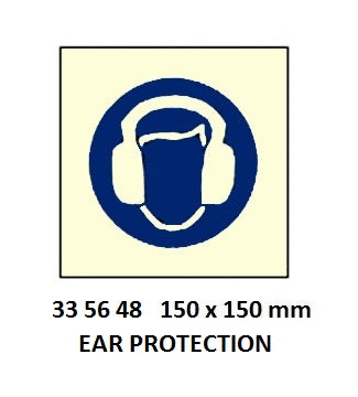 335648-SIGN WHITE VINYL SELF ADHESIVE, #5648 150X150MM EAR PROTECTION