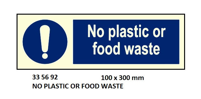 335692-SIGN GALLEY NO PLASTIC OR FOOD, WASTE 5692FK 75X200MM