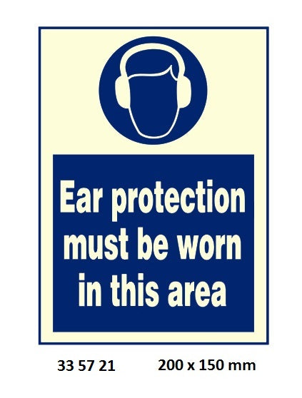 335721-SIGN WHITE VINYL SELF ADHESIVE, #5721 200X150MM EAR PROTECTION