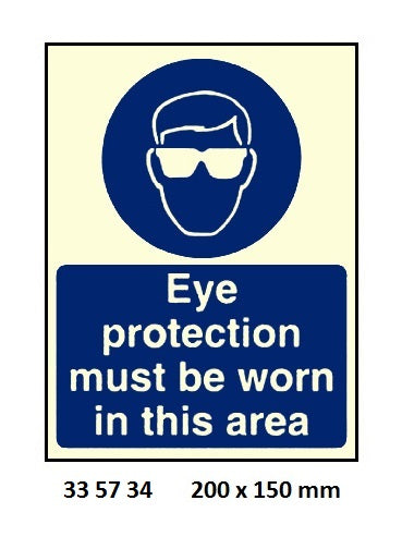 335734-MANDATORY SIGN EYE PROTECTION, MUST BE WORN 200X150MM