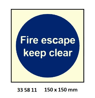 335811-MANDATORY SIGN FIRE ESCAPE, KEEP CLEAR (SPECIFY SIZE)