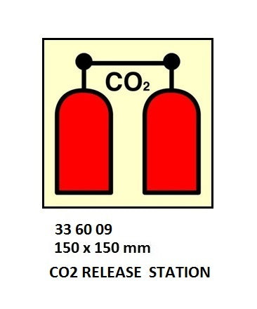336009-FIRE CONTROL SIGN CO2 RELEASE, STATION 150X150MM
