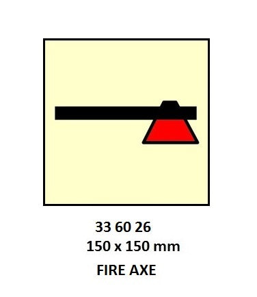 336026-FIRE CONTROL SIGN FIRE AXE, 150X150MM