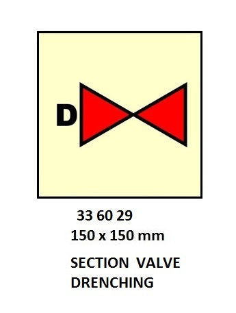 336029-FIRE CONTROL SIGN SECTION, VALVE DRENCHING 150X150MM