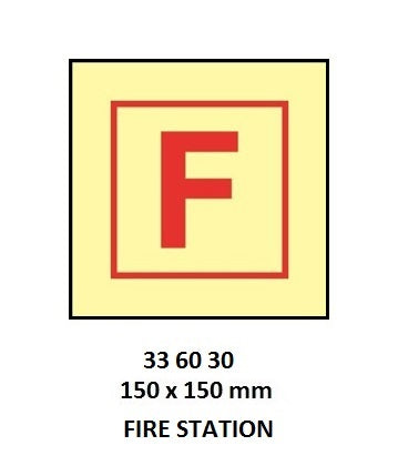 336030-FIRE CONTROL SIGN FIRE STATION, 150X150MM