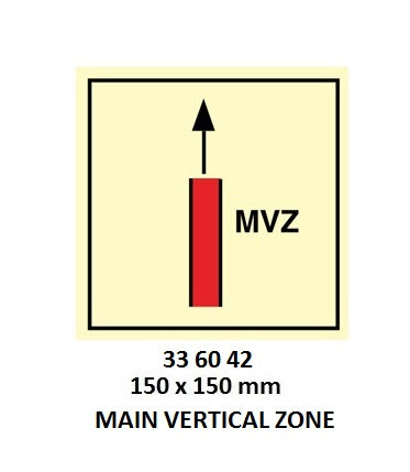 336042-FIRE CONTROL SIGN, MAIN VERTICAL ZONE 150X150MM