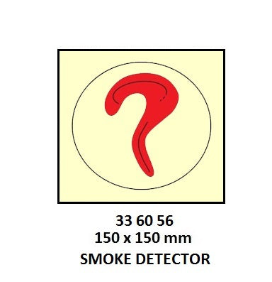 336056-FIRE CONTROL SIGN, SMOKE DETECTOR 150X150MM