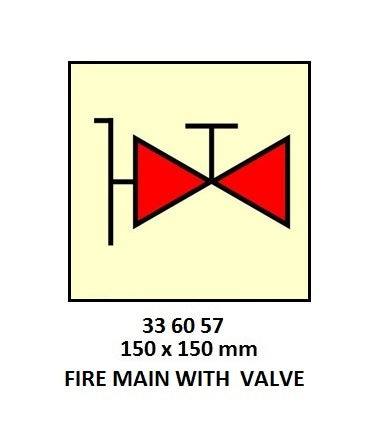 336057-FIRE CONTROL SIGN FIRE MAIN W/, VALVE 150X150MM