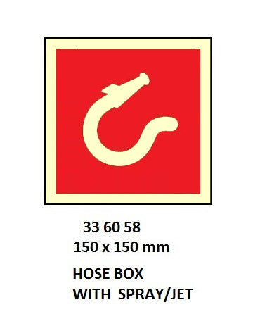 336058-FIRE CONTROL SIGN HOSE BOX W/, SPRAY/JET 150X150MM