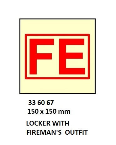 336067-FIRE CONTROL SIGN LOCKER W/, FIREMAN?S OUTFIT 150X150MM