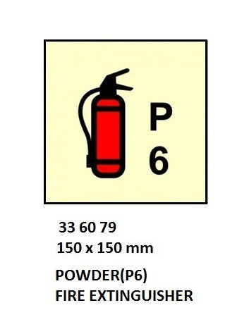 336079-FIRE CONTROL SIGN POWDER(P6), FIRE EXTINGUISHER 150X150MM