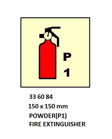 336084-FIRE CONTROL SIGN POWDER(P1), FIRE EXTINGUISHER 150X150MM