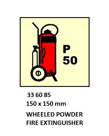 336085-FIRE CONTROL SIGN WHEELED PWDR, FIRE EXTINGUISHER 150X150MM