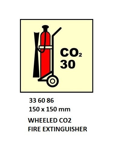 336086-FIRE CONTROL SIGN WHEELED CO2, FIRE EXTINGUISHER 150X150MM