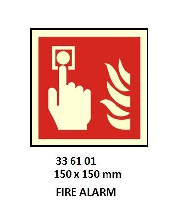 336101-FIRE EQUIPMENT SIGN (RED) FIRE, ALARM (SPECIFY SIZE)